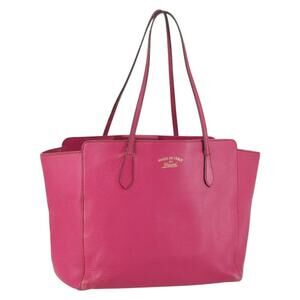GUCCI Tote Bag Leather Pink Gold 354397 Auth ka1133